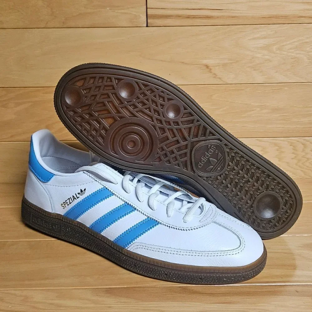Adidas Originals Handball Spezial White Blue Gum Sole Mens Shoe Trainer IE3607 - Picture 4 of 12